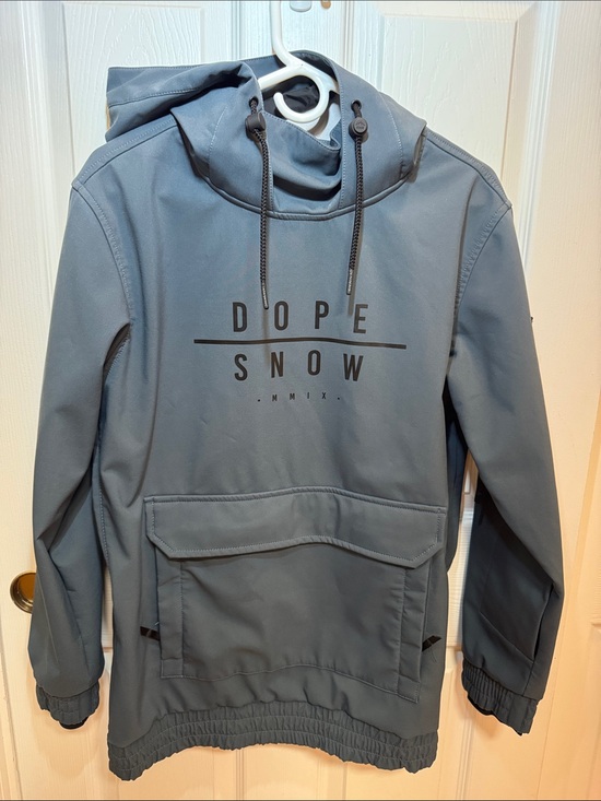 DOPE Jackets & Blazers - DOPE Hooded Pullover SKI Jacket in Slate Gray with Black Logo